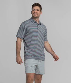 Southern Shirt Co. - Cahaba Heather Stripe Polo - Navy Night