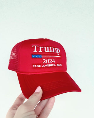 Trump 2024 Take America Back Embroidered Trucker Hat