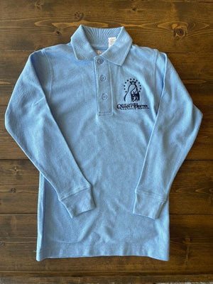 OLQH Light Blue Knit Polo L/S