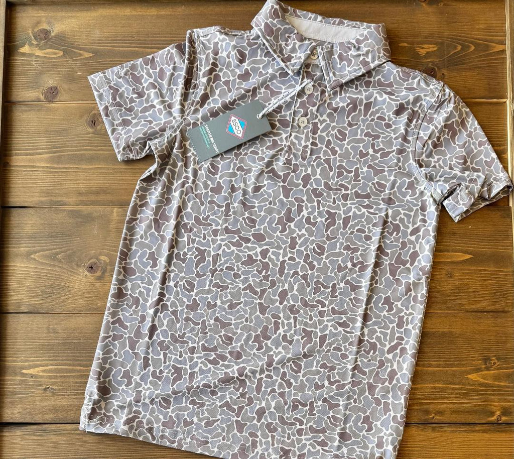 Southern Shirt Co. - Youth Hunters Hideaway Printed Polo