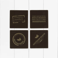 Southern Marsh "Authentic" Waxed Canvas Coaster Set