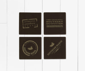 Southern Marsh "Authentic" Waxed Canvas Coaster Set